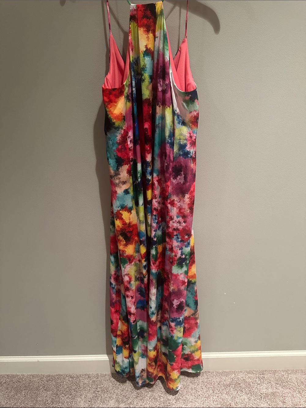 Nicole Miller New York  Pink Multicolor Floral Maxi Slip Dress - Picture 3 of 5